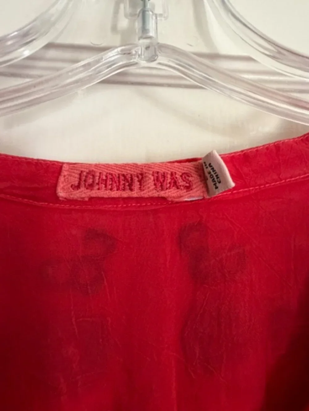 Red Floral Johnny Was Top - Picture 2 of 4